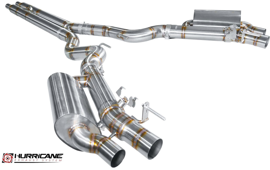 Hurricane 3,5" Klappenabgasanlage für Ford Mustang Coupe/Cabrio 5.0 Gen. 6 FL Mach 1