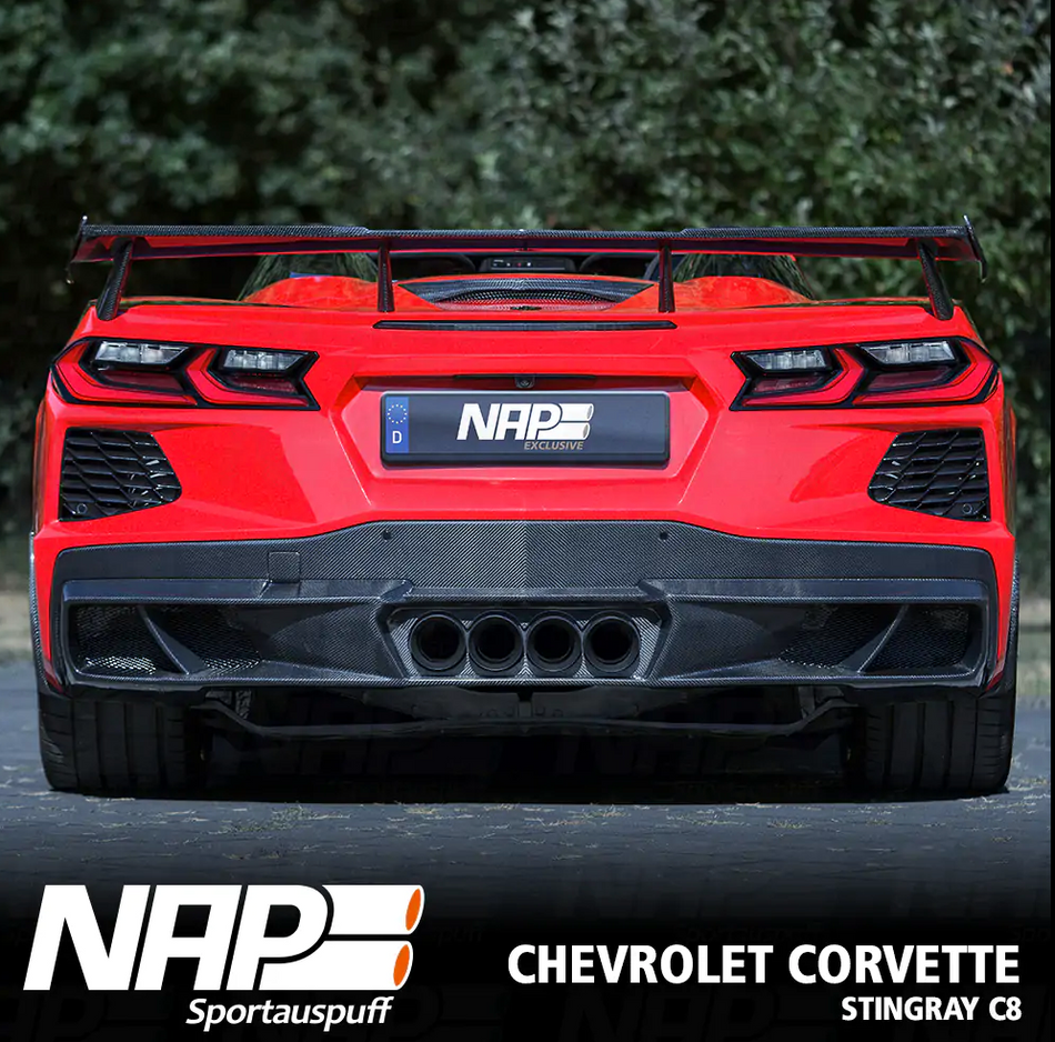 NAP QUAD-Klappenabgasanlage Corvette C8 Stingray EU inkl Diffusor