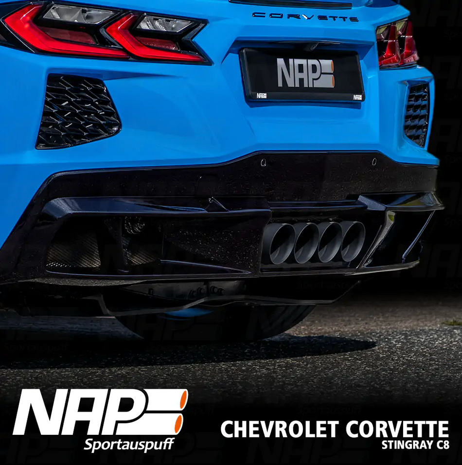 NAP QUAD-Klappenabgasanlage Corvette C8 Stingray EU inkl Diffusor
