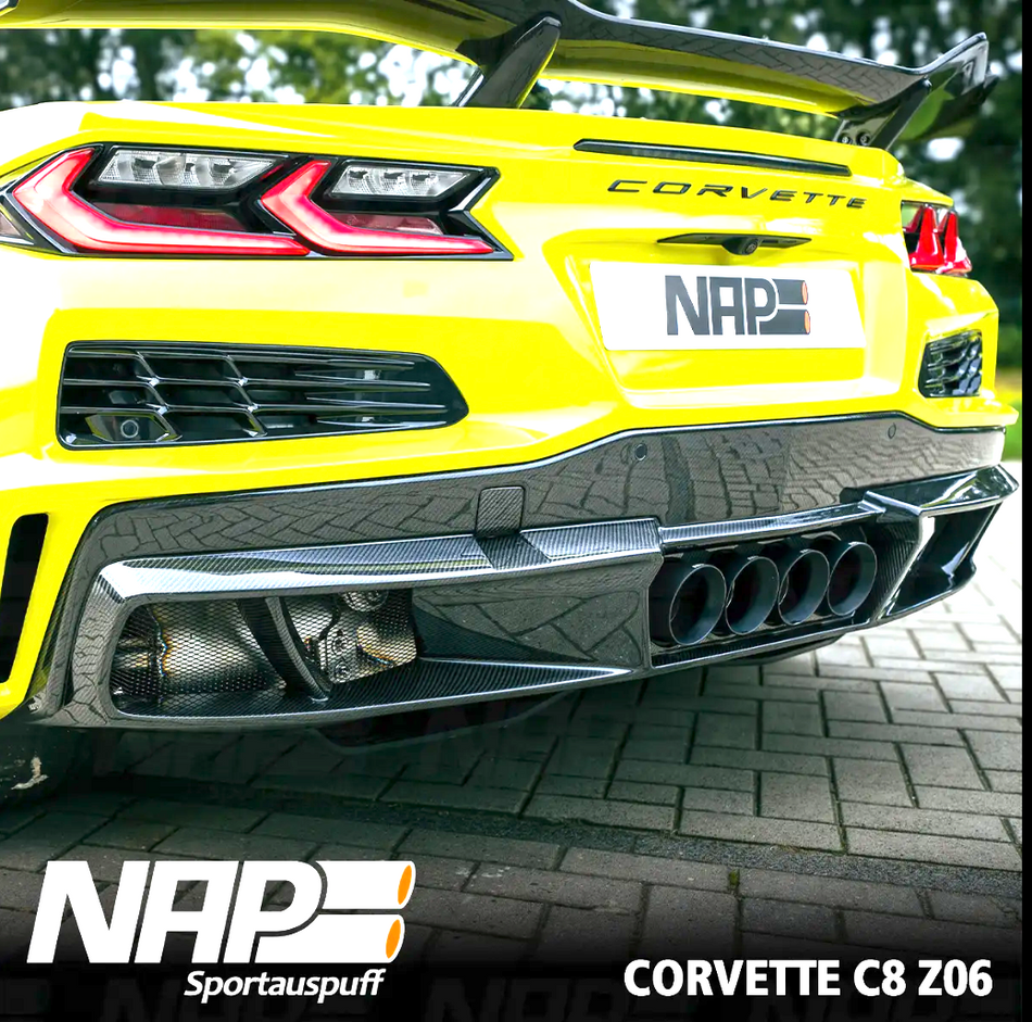 NAP QUAD-Klappenabgasanlage Corvette C8 Z06 (US & EU) inkl. Diffusor